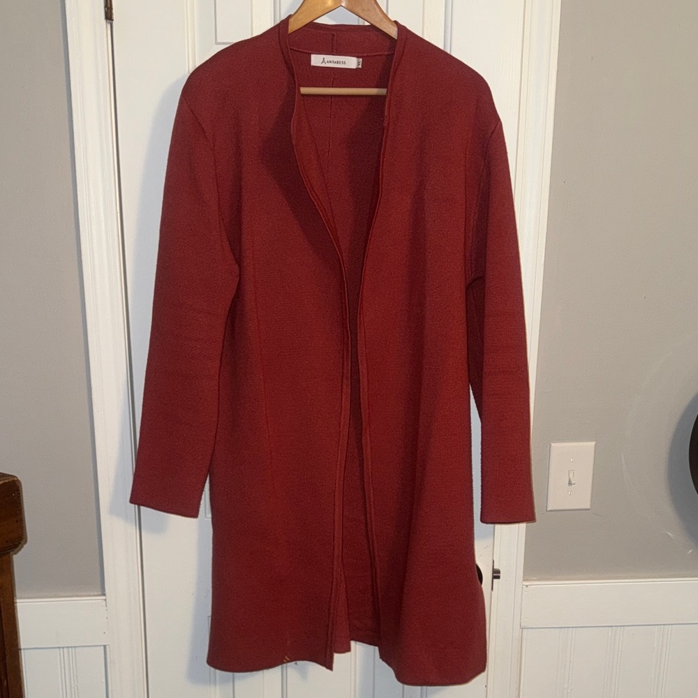Luxurious Deep Rust Open-Front Cardigan (R)